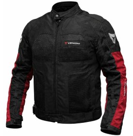 Resim Venom Dynamic 4 Mevsim Ce Korumalı Siyah Kırmızı Motorcu Montu 