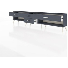 Resim Arges Tv Ünitesi 4 Çekmeceli 220x30x51 Antrasit-antrasit Antrasıt/antrasıt - Antrasıt 