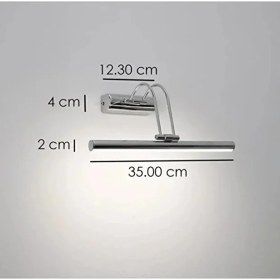 Resim Krom Metalik Silver Kasa Beyaz Işık Banyo Duvar Ayna Tablo Aydınlatması Flüt Aplik Kuğu Aplik LED Aplik 