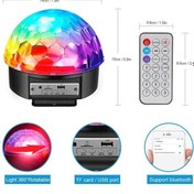 Resim harry Yeni Küre Disko Topu Müzik Çalar Renkli Lazer Işıklı Bluetooth Sese Duyarlı Işıklar Disko Parti Işığ 