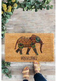 Resim Hoşgeldiniz, Fil Deseni, İç Ve Dış Kapı Önü Paspası, Dijital Bask 
