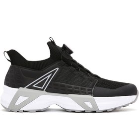 Resim Men's Black Lacing Mechanism Thick Sole Leather Sneaker 