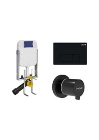 Resim Creavit Mat Siyah Gömme Rezervuar Seti - 1 Siyah 