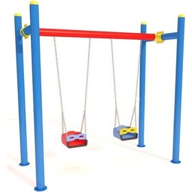 Resim İkili Salıncak, Standart Tip Park Salıncağı 114x2mm-349 
