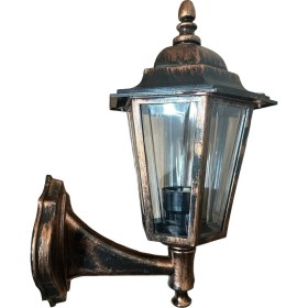 Resim Kahverengi Bakır Renkli Duvar Altigen Fener Dekorasyonu 