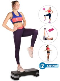 Resim 2 Kademeli Kaymaz Step Tahtası+denge Topu+pilates Band+atlama ... 
