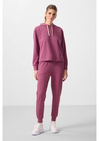 Resim Soft Vişne Kapüşonlu Oversize Kadın Eşofman Takım - 95336 Soft Vişne/soft Vişne 