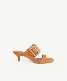 Resim Yargıcı Toka Detaylı Deri Topuklu Terlik 25ykay4061x 057 Kahverengi 