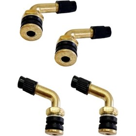 Resim Tubeless Eğri Sibop Subap Seti Motosiklet Otomobil Kauçuklu Çelik 2 Adet Sibop + Sibop Kapak 