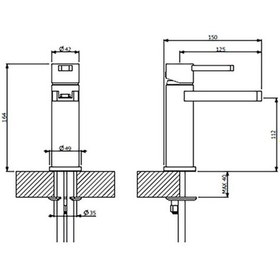 Resim Bocchi Canyon Cyrstal 1014-0001-SA Lavabo Bataryası Altın 