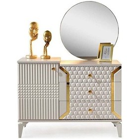 Resim Milano Şifonyer-makyaj Masası-ışıklı Aynalı-mdf-kum Beji-ücretsiz 