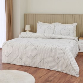 Resim Nuvomon Siyah Beyaz Çizgili Çift Kişilik Nevresim Takımı N1 