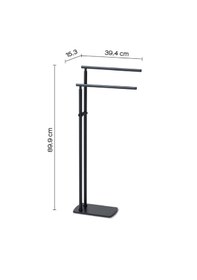 Resim Florida Ayaklı Havluluk, İkili, 15.3 X H89.9 X 39cm - Mat Siyah 
