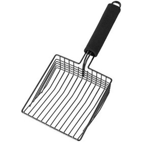 Resim Kepçe Yapışmaz Metal Kedi Kumu Küreği Kullanışlı Uzun Saplı Kedi Kakası Küreği Pet 