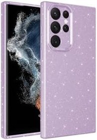 Resim Gpack Samsung Galaxy S22 Ultra ile Uyumlu Kılıf, Koton Simli Silikon Arka Kapak, Kamera Korumalı, Lila 