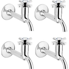 Resim Epilons 4lü Artı Aç Kapa 4 Kollu Krom Çevirveli Musluk Duvardan Tek Girişli 