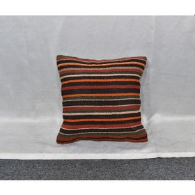 Resim Zehra Abla Halı Yeni El Dokuma Dekoratif Kilim Kırlent Yastık Kılıfı 6470 Çok Renkli 