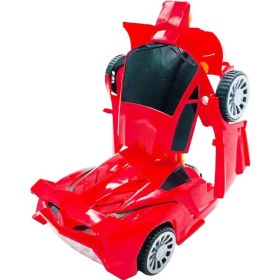 Resim Can Ali Toys Canali Toys Robota Dönüşen Araba 117, Kendinden Robota Dönüşen Pilli Sesli ve Işıklı Araba 