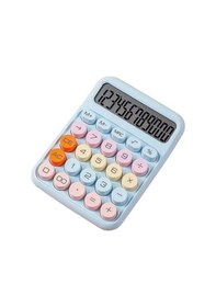 Resim 12 Haneli Geniş Lcd Ekran Yuvarlak Düğme Sevimli Şeker Renkli Hesap Makinesi Mavi Diğer 