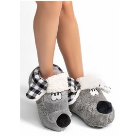 Resim Twigy Dodo Kadın,Garson Boy Hayvanlı Panduf Gri 36/41 YY0278 Gri 