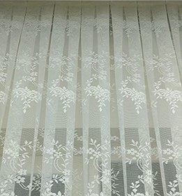 Resim Çiçek Desenli Fransız Dantel Tül Perde, 250x260, Sık Pile, 1/3 
