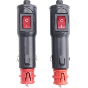 Resim Gcp Like 2 Adet Güç Adaptörü Konektörü 12V Araba Girişi Sigorta ve Anahtarı ile 20MM Çiğ / 12MM Dın Euro Araç Elektrik Soketi (Yurt Dışından) 