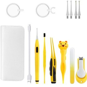 Resim Mufunye Kulak Temizleme Çubuğu Ve Cımbız Seti, Işıklı, 6 Parça 