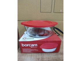 Resim Paşabahçe Yuvarlak Borcam Tencere Kırmızı Kapaklı 2100CC Cam Malzeme ile Şık Tasarım 