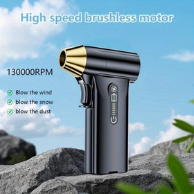 Resim Taşınabilir Türbinli Fan 130.000 D/dak ile - Elde Taşınabilir Toz ve Kar Temizleyici, Barbekü Kömür Başlatıcısı, Kompakt ve Şarj Edilebilir, Klavyeler, Elektronikler, Araba İçi ve Dış Mekan Kullanımı için Uygun 