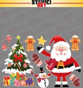 Resim STİCKERCI BEY YILBAŞI - KARDAN ADAM - NOEL BABA - KAR TANESİ ARMA FOSFOR STİCKER SETİ 