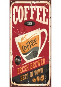 Resim Kahve (10 CM X 20 CM) mini retro ahşap poster 