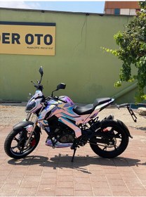 Resim Benelli 125s Chrome Blue Purple Tasarımı Sticker Etiket Modeli 