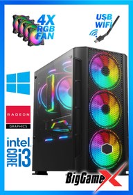 Resim BigGameX FG14 İNTEL İ3 4.NESİL 16GB RAM 1TB SSD RX550 OYUNCU MASAÜSTÜ BİLGİSAYAR 