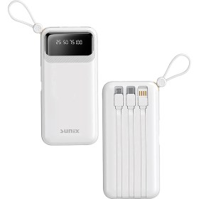 Resim İsmiyle Al Sunix PB-120 10.000 mAh Dijital Göstergeli Kendinden Kablolu Powerbank - Beyaz 