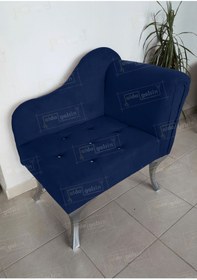 Resim aldagelsin Yeni Model Ters Kol Tekli Köşe Koltuğu Josefin Bench Gümüş Ayak 