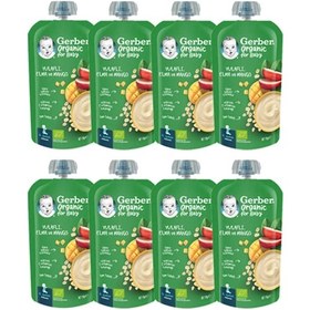 Resim Gerber Organik Yulaflı Elma ve Mango Püresi 110g x 8 Adet 