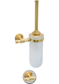 Resim Genel Markalar Line Gold Montajlı Cam Klozet Fırçası Standı, Pirinç, Pvd Kaplama 
