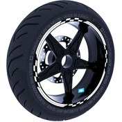 Resim Moto GP Yarış Bayraklı Süt Beyaz Jant Şeridi Sticker Çınar Extreme 