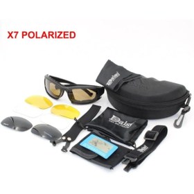 Resim Genel Markalar Daisy X7 Uv400 Polarize Değişebilir 4 Lensli Motorsiklet Gözlüğü / Taktik Gözlük 
