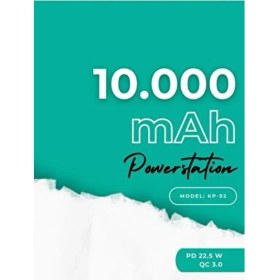 Resim Kensa Powerbank 10.000 mAh Hızlı Şarj Özellikli 22.5W Çoklu USB Çıkışlı Taşınabilir Şarj Cihazı 