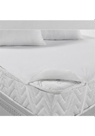Resim Evony Çift Kişilik Sıvı Geçirmez Alez 150x200 Cm Pamuklu Yatak Koruyucu Alez Beyaz 