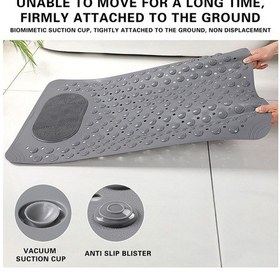 Resim 1 Adet Vantuzlu Banyo Ve Duş Kaydırmazı Duşa Kabin Küvet İçi Vantuzlu Banyo Paspası 36 X 69,5 Cm Gri 