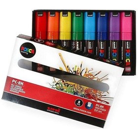 Resim Uni Posca Pc-8K 8.0 Su Bazlı Boyama Markörü Ana Renk 7+1 Set 