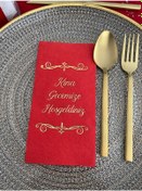 Resim Gold Yaldızlı Kırmızı Kına Gecemize Hoşgeldiniz Peçete 16 Adet 