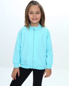 Resim Toontoy Kız Çocuk Dik Yaka Fermuarlı Cepli Reglan Kol Örme Hırka - 2 İplik 