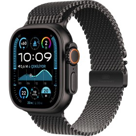 Resim Apple Watch Ultra 2 GPS + Cellular, 49 mm Siyah Titanyum Kasa ve Siyah Titanyum Milano Loop - Büyük Boy 