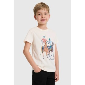 Resim U.s. Polo Assn. Erkek Çocuk Krem Tişört 50327028-VR071 