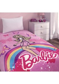 Resim Lisanslı Barbie Sun Tek Kişilik Battaniye Beyaz 