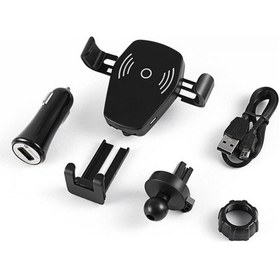 Resim Prestigegoods Kablosuz Araç Şarj Cihazı Yerçekimi Otomatik Hava Firar Telefon Montaj Tutucu Hızlı Şarj, 100x90x90mm, Black, 58-88mm Telefonlar İçin 