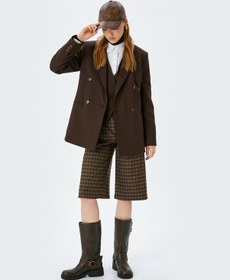 Resim Koton Ekoseli Kemer Detaylı Diz Boy Pantolon Kahverengi Ekose 5wal40067ıw Kahverengi Ekoseli Kahverengi 